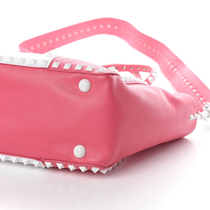 Valentino Garavani Vitello Colorblock Small Free Rockstud Tote Shadow Pink Optic White 8 of 8