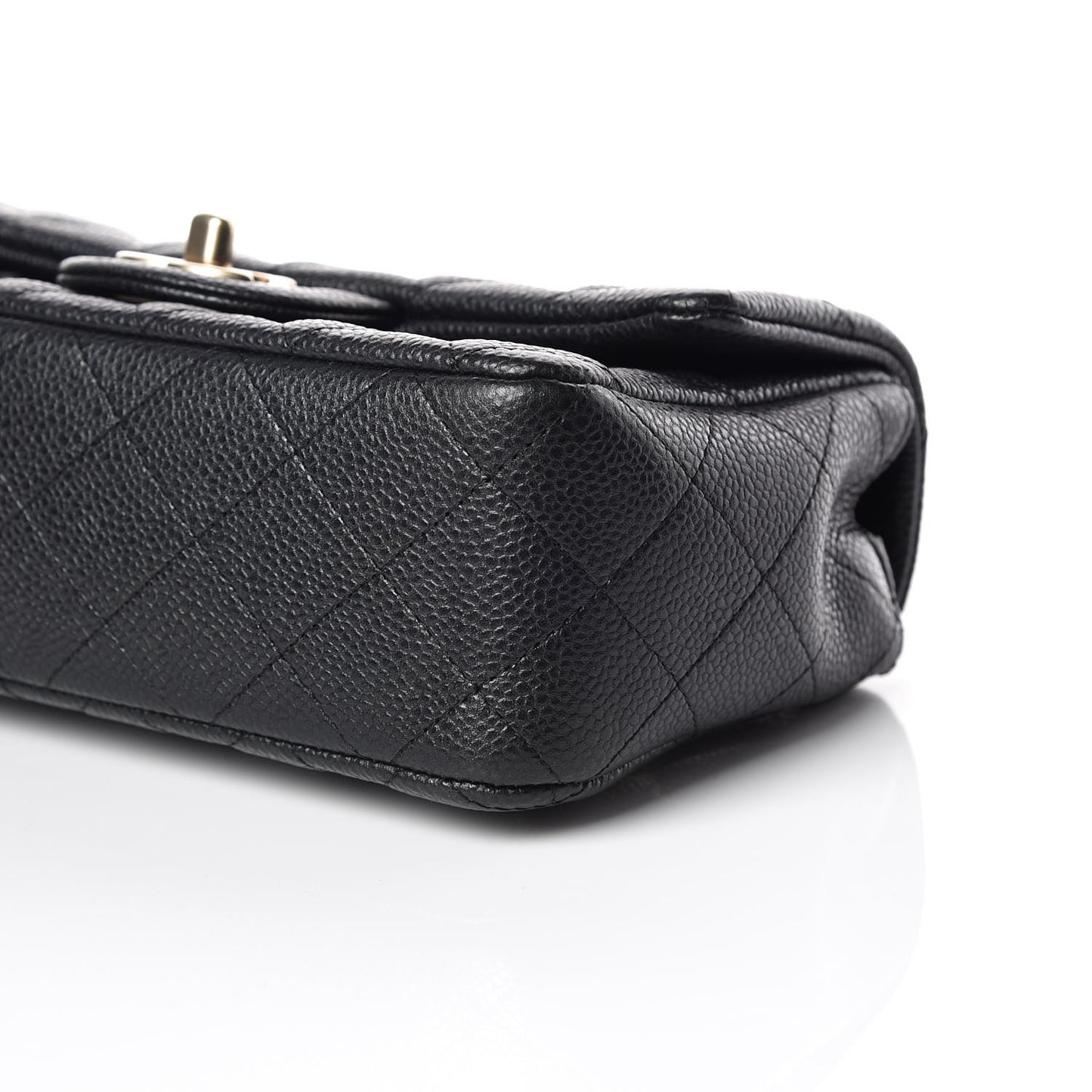 Caviar Quilted Mini Rectangular Flap Dark Charcoal