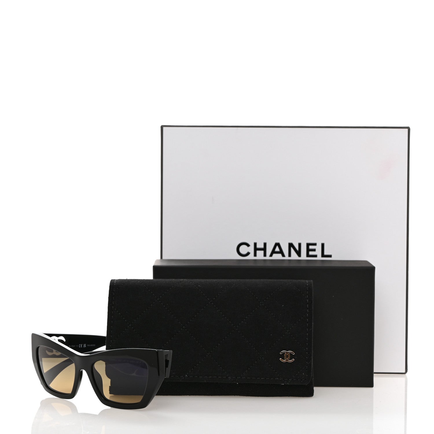 Chanel Acetate Nylon Polarized Cat Eye Sunglasses 5527 Black 7 of 7