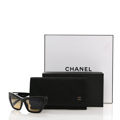 Chanel Acetate Nylon Polarized Cat Eye Sunglasses 5527 Black 7 of 7