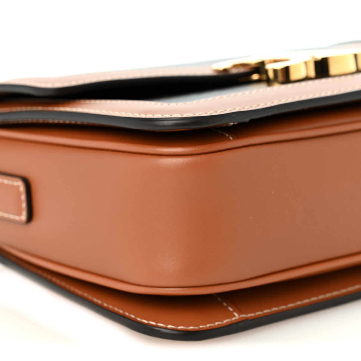 Calfskin Triomphe Canvas Teen Triomphe Bag Tan
