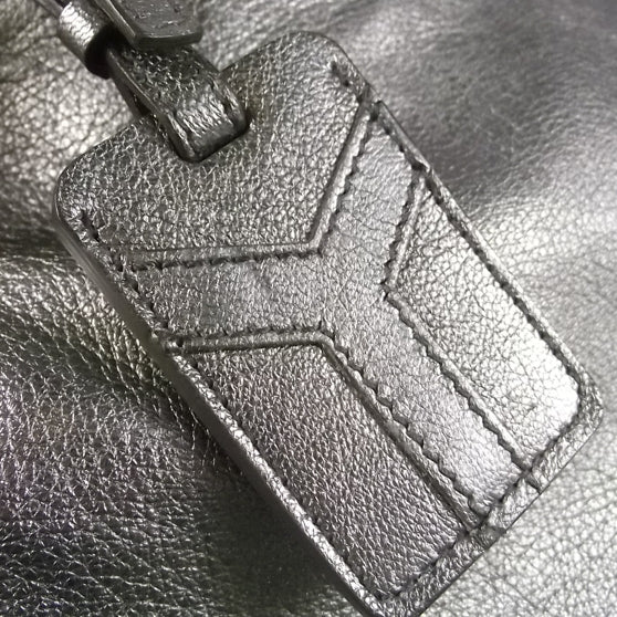 Saint Laurent Leather Tribute Tote Pewter 10 of 10