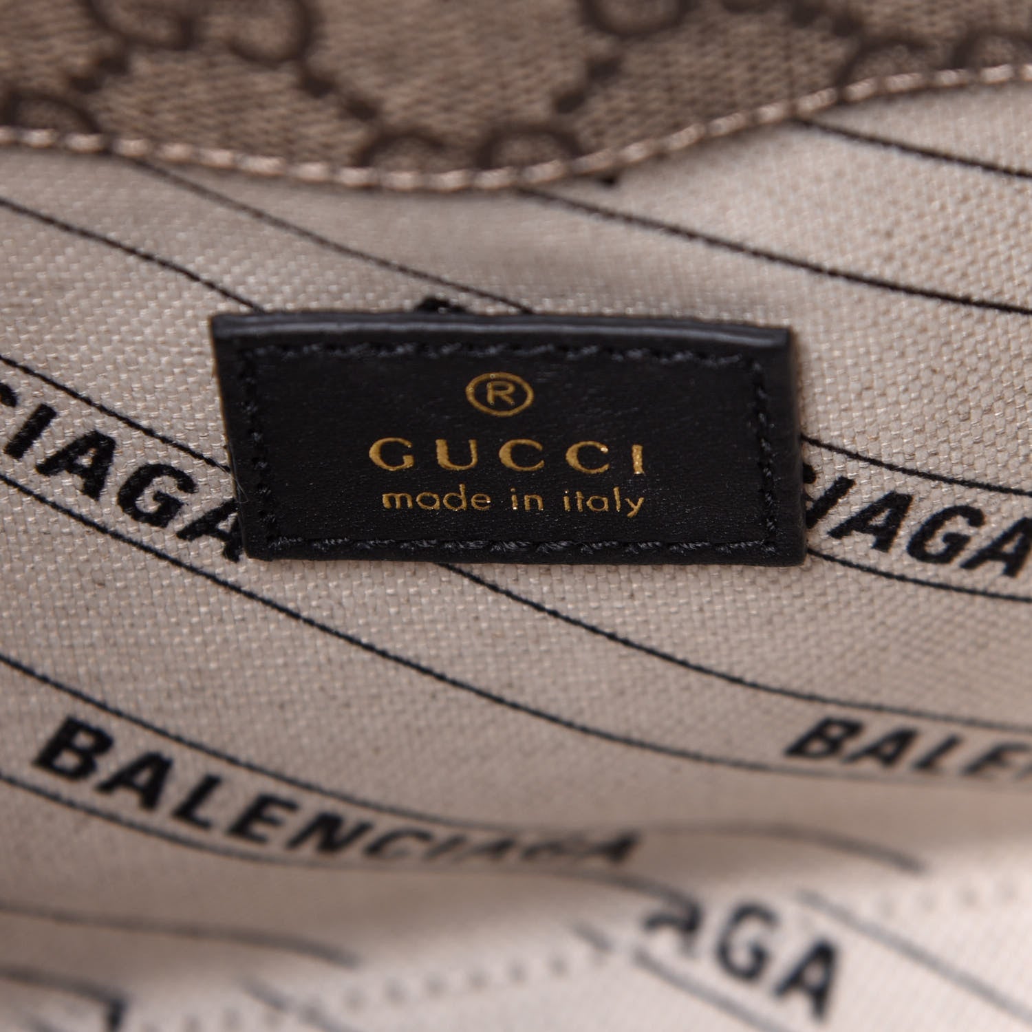 Balenciaga X GUCCI GG Supreme Monogram Small Ville Top Handle Beige Ebony 5 of 10
