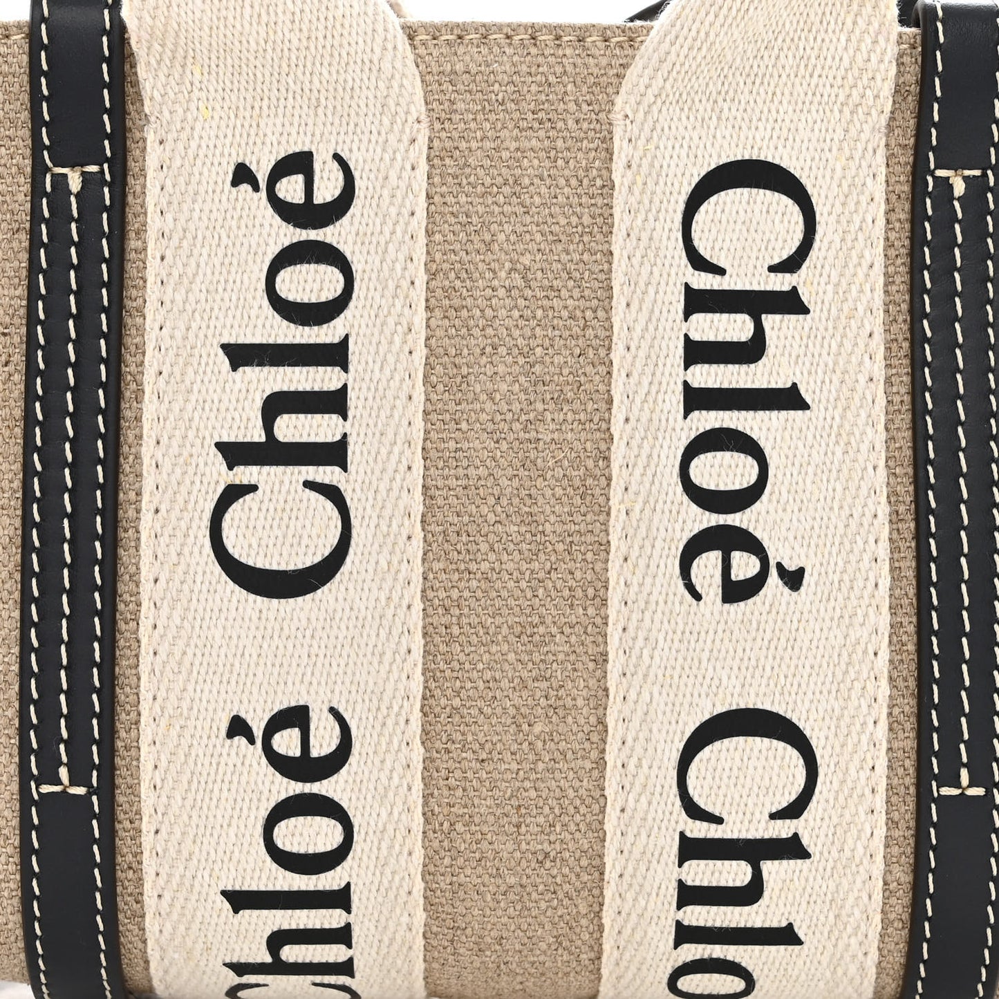 Cotton Calfskin Mini Woody Ribbon Tote White Blue