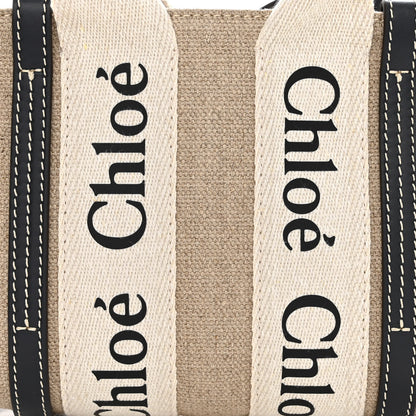 Chloe Cotton Calfskin Mini Woody Ribbon Tote White Blue 8 of 10