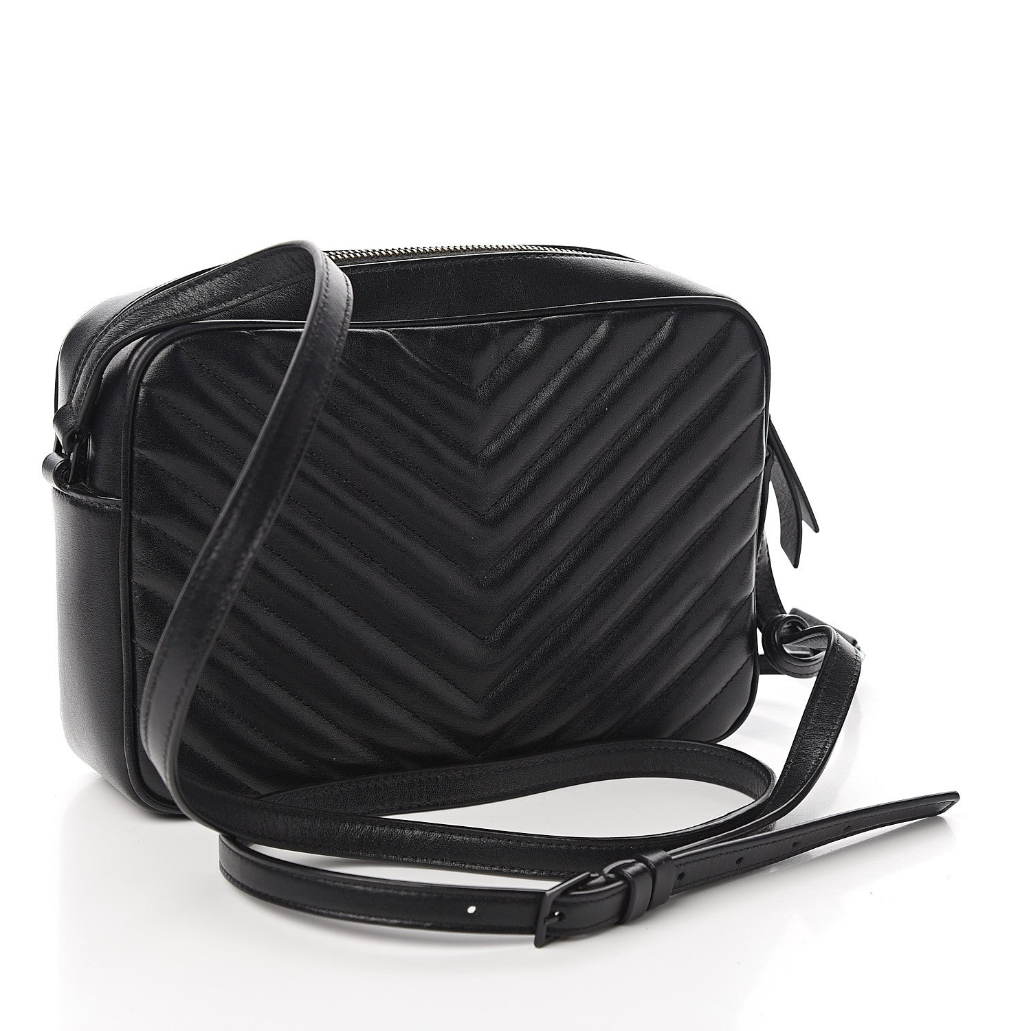 Saint Laurent Calfskin Matelasse Monogram Lou Camera Bag Black 2 of 9