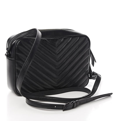 Saint Laurent Calfskin Matelasse Monogram Lou Camera Bag Black 2 of 9