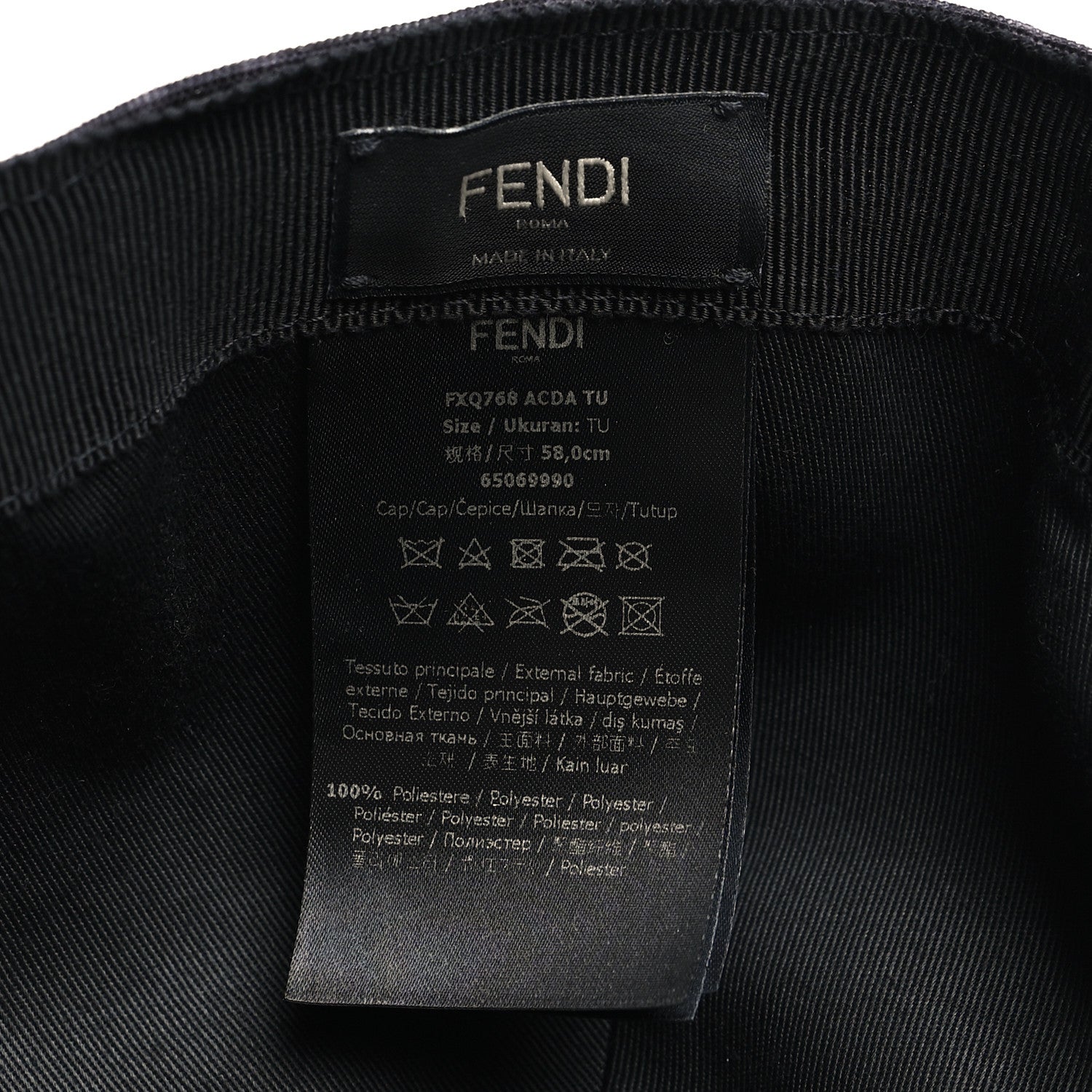 Fendi Canvas FF Reloaded Baseball Hat Black White 7 of 8