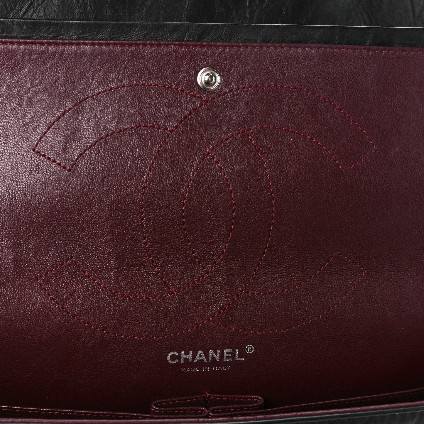 Aged Calfskin Quilted 2.55 Reissue 227 Flap Black