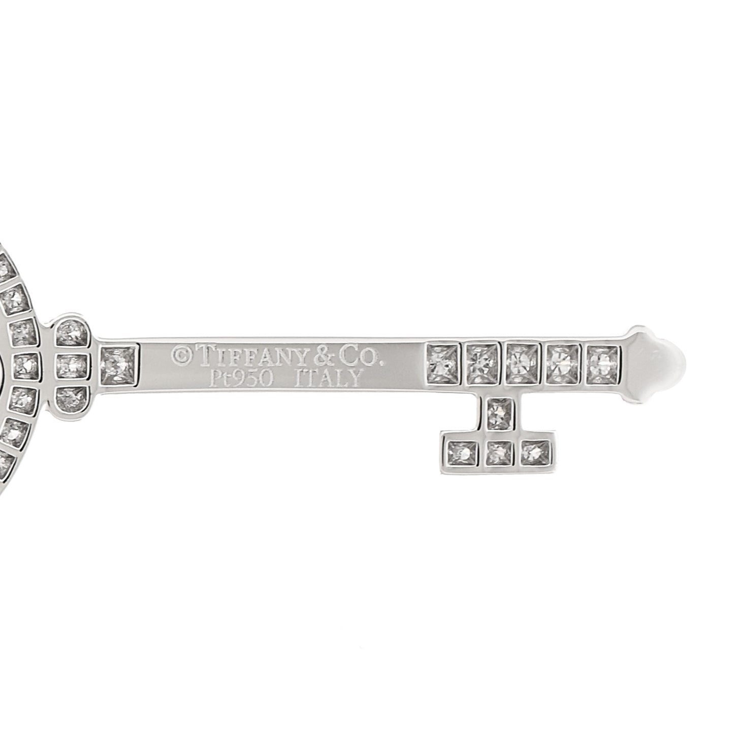 Platinum Diamond Small Bubbles Key Pendant