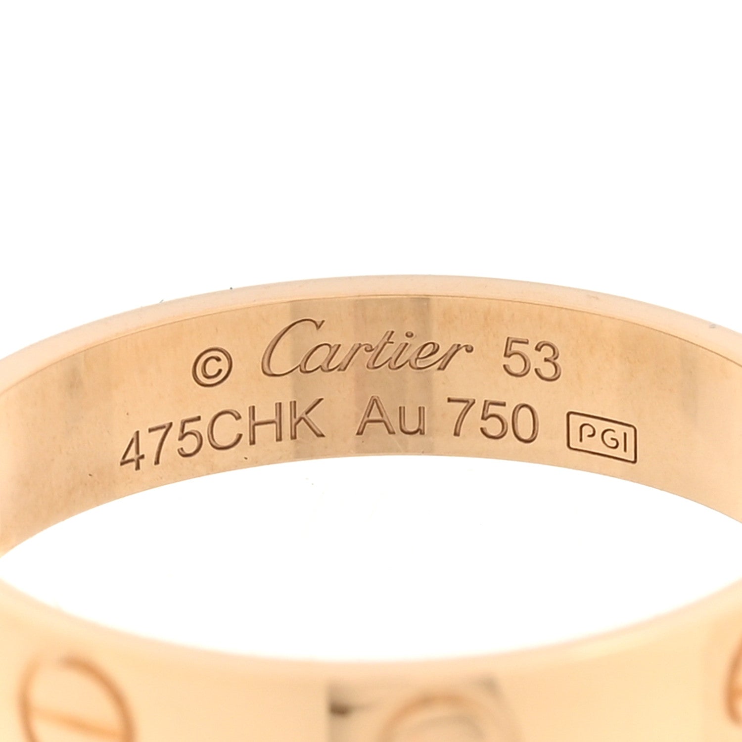 Cartier 18K Yellow Gold 3.5mm LOVE Wedding Band Ring 53 6.5 4 of 5
