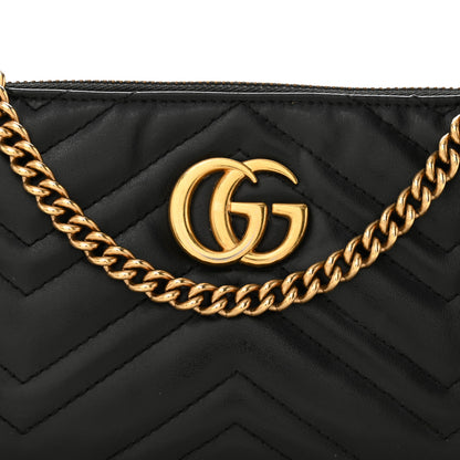 Gucci Calfskin Matelasse Mini GG Marmont Chain Bag Black 8 of 11