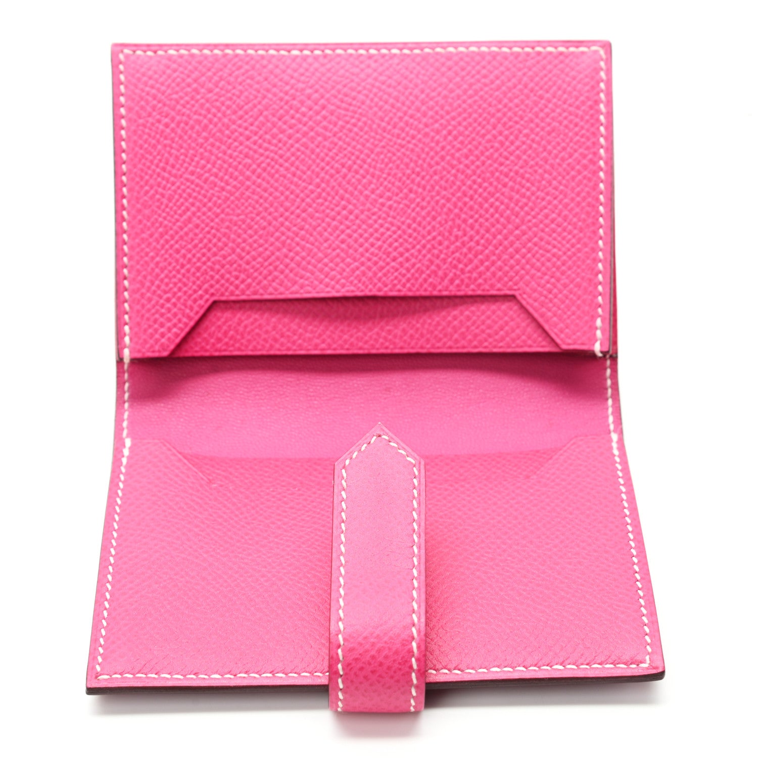 Hermes Epsom Bi-Color Bearn Card Holder Wallet Tosca Rose Tyrien 5 of 7