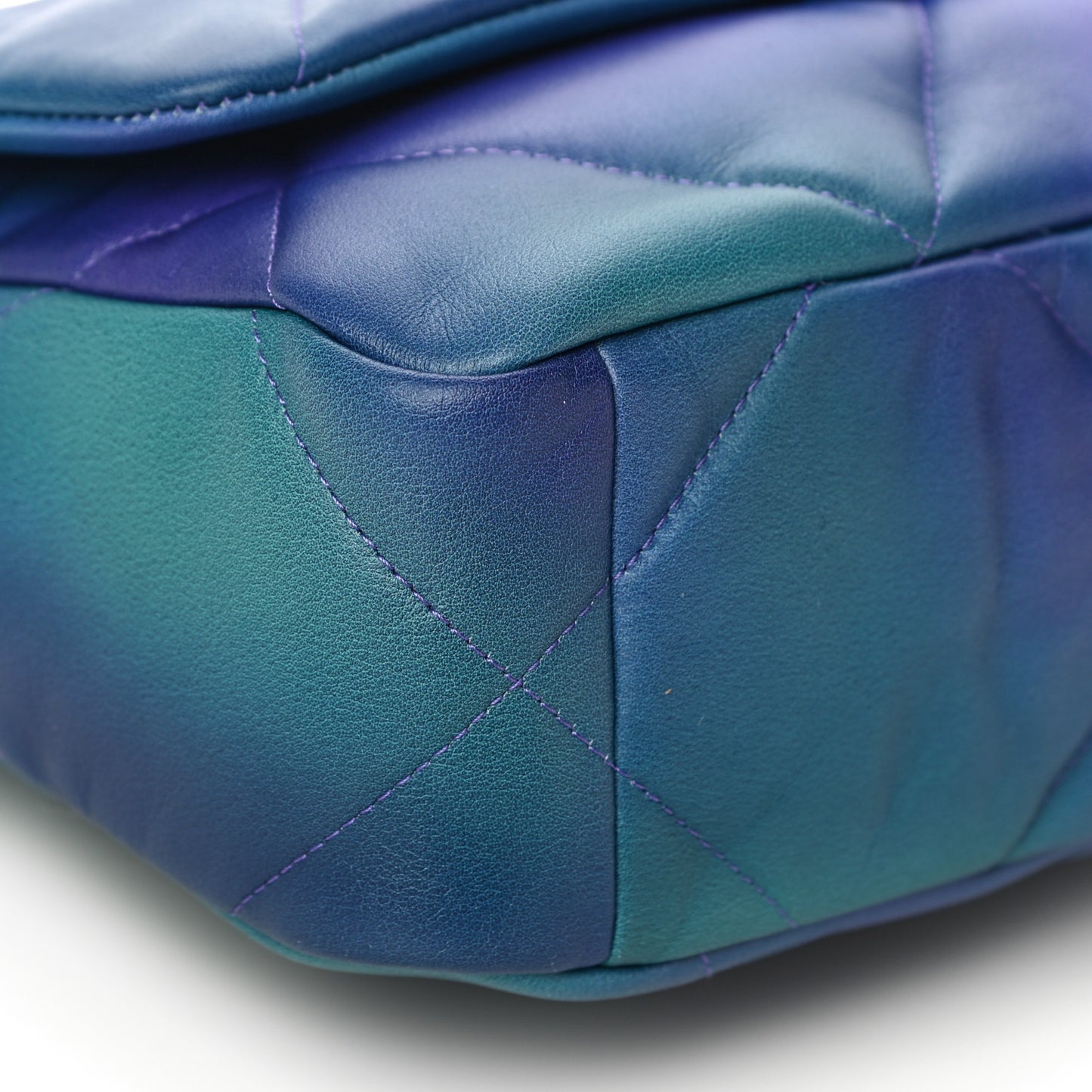 Tie Dye Calfskin Quilted Medium Chanel 19 Flap Blue Purple