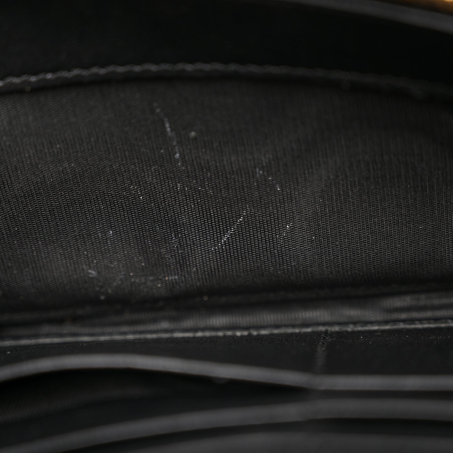 Nappa Quilted Devotion Zip Around Wallet Black