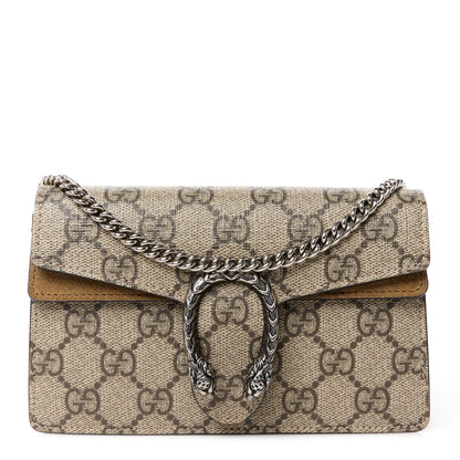 Gucci GG Supreme Monogram Super Mini Dionysus Shoulder Bag Taupe 1 of 9