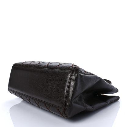 Chanel Caviar Quilted Shopping Tote Dark Brown 10 of 10