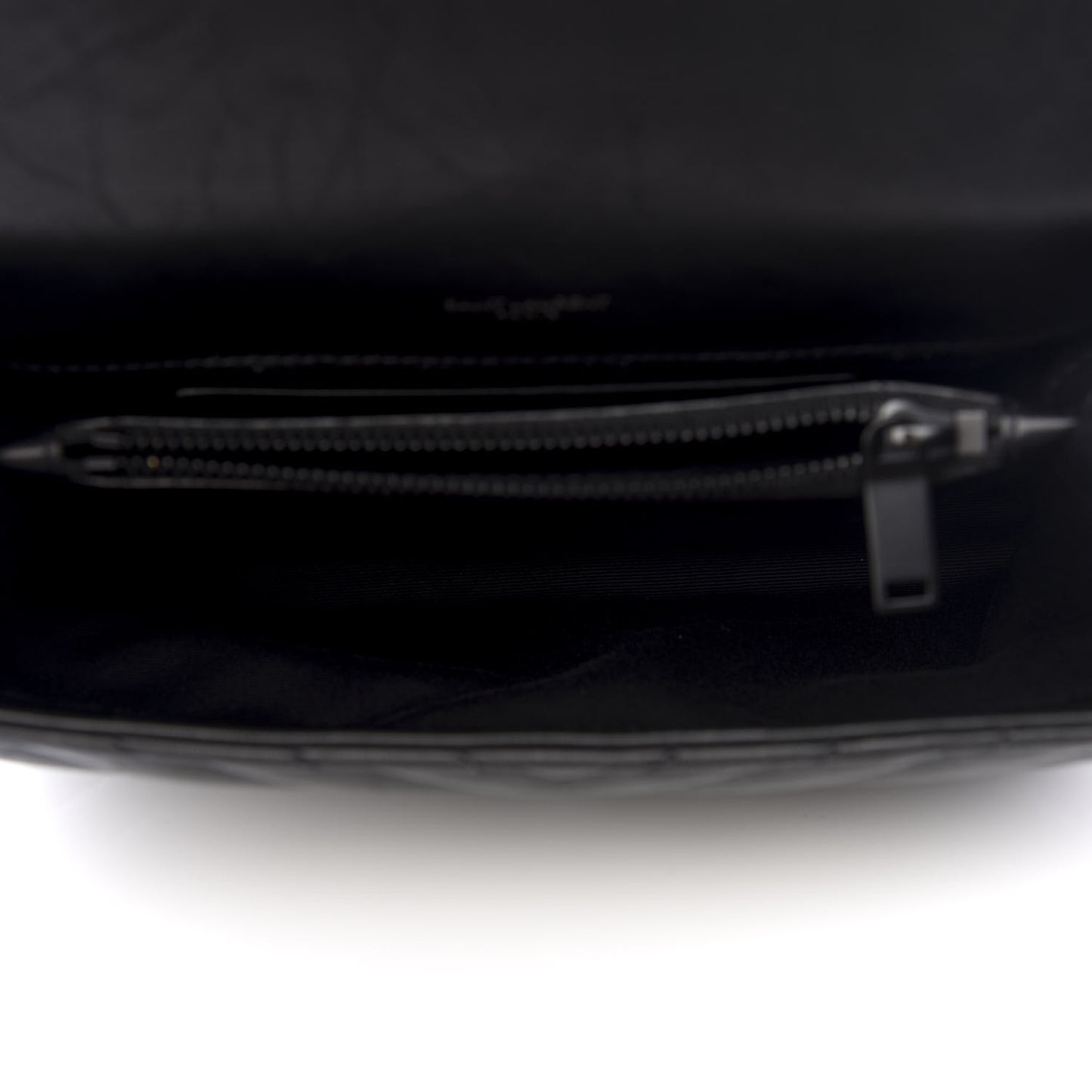 Sheepskin Matelasse Chevron Monogram Medium College Bag Black