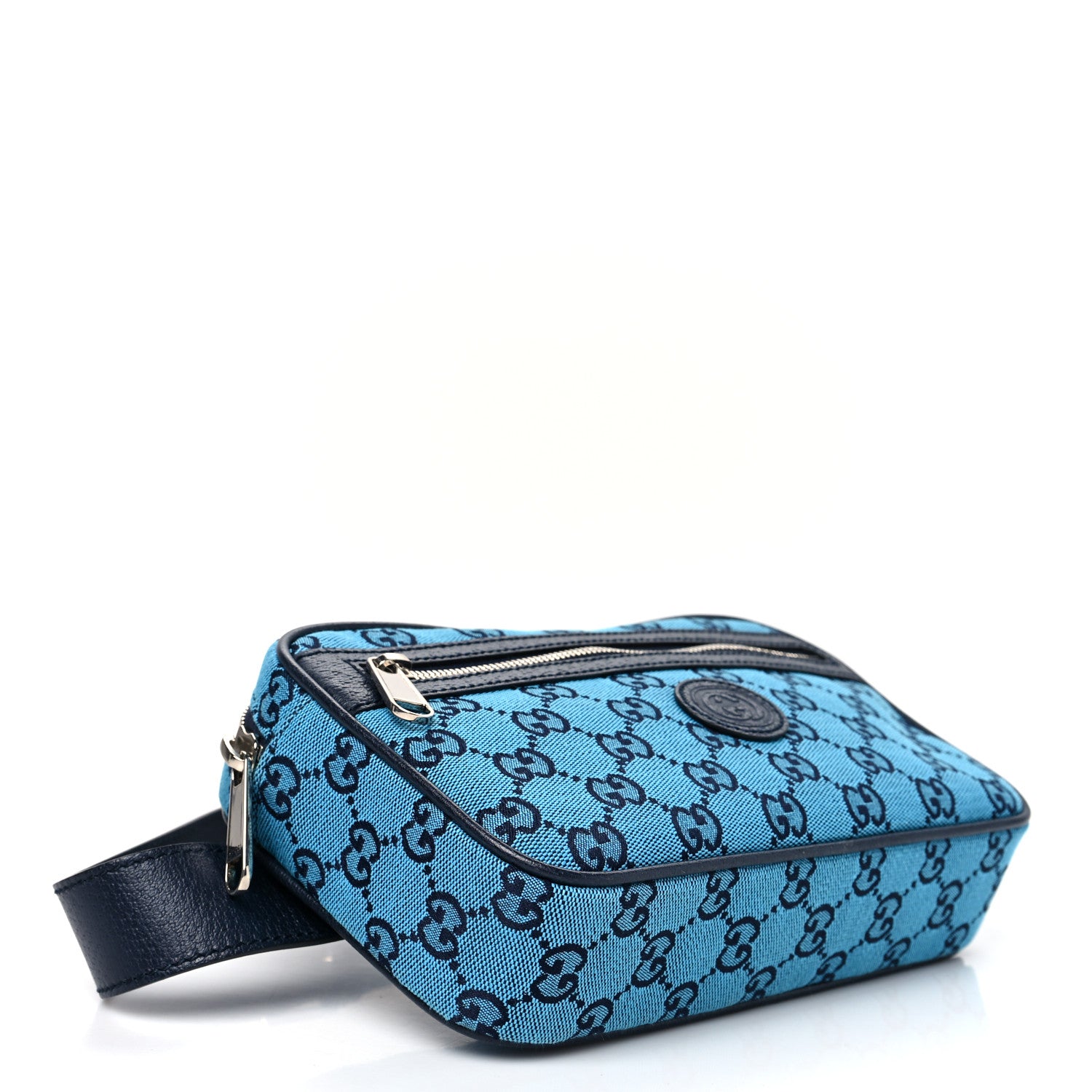 Gucci Monogram Multicolor Textured Calfskin Retro Interlocking G Belt Bag Light Blue 3 of 8