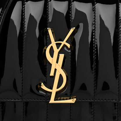 Saint Laurent Patent Calfskin Matelasse Monogram Small Vicky Chain Bag Black 7 of 9
