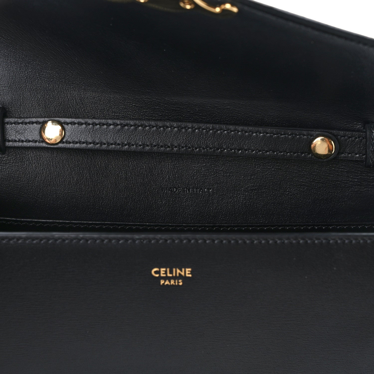 Celine Shiny Calfskin Triomphe Margo Wallet on Chain Black 7 of 11