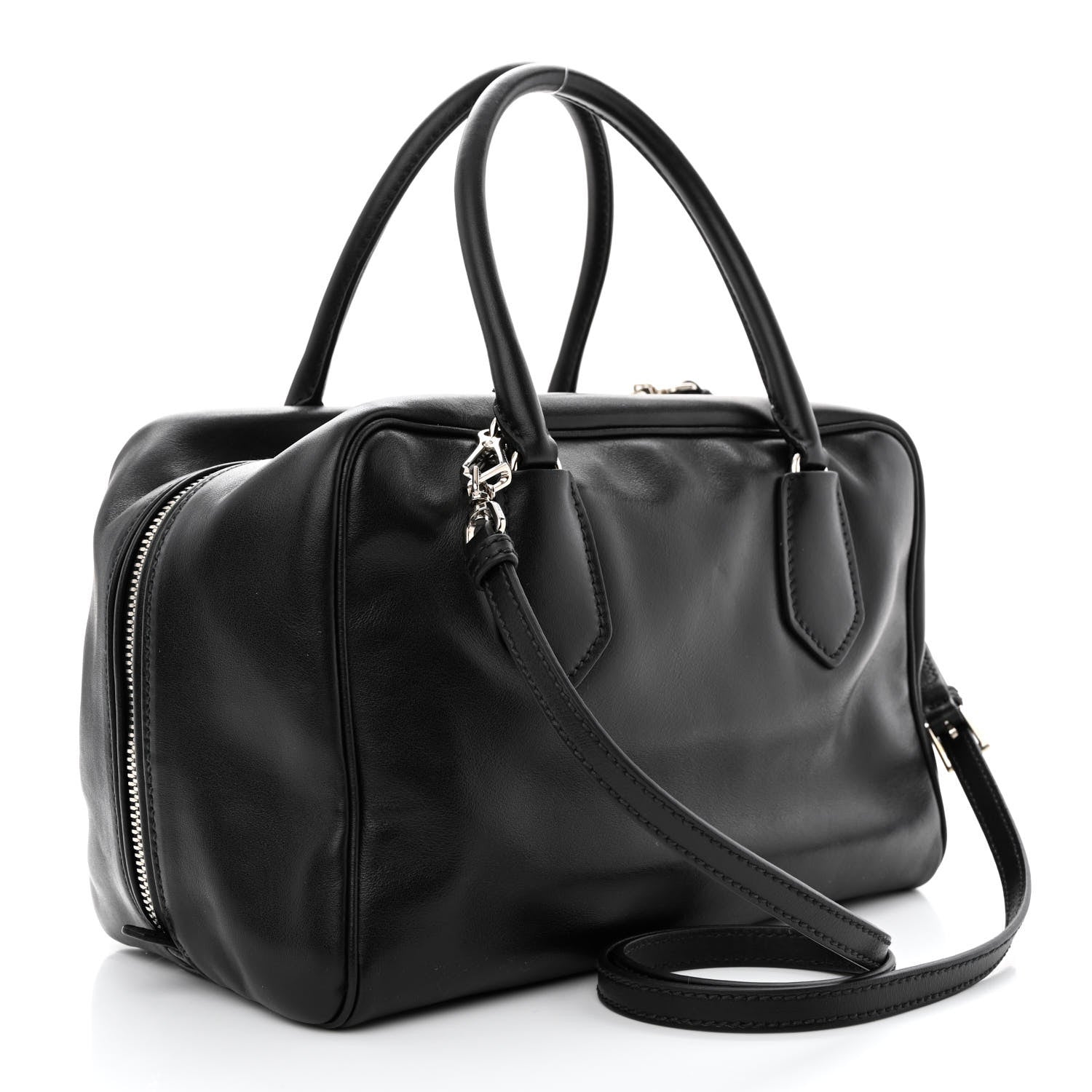 Prada Soft Calf Medium Inside Tote Black Mughetto 3 of 12