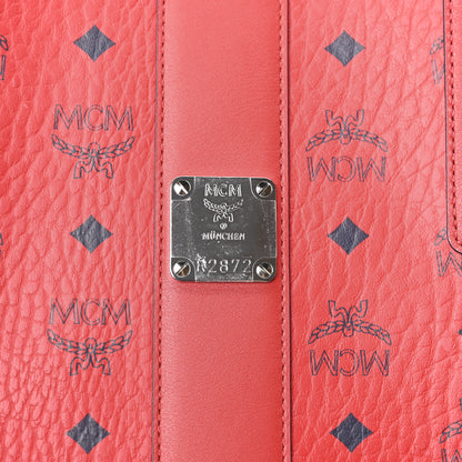 MCM Visetos Medium Liz Reversible Shopper Tote Candy Red 7 of 16