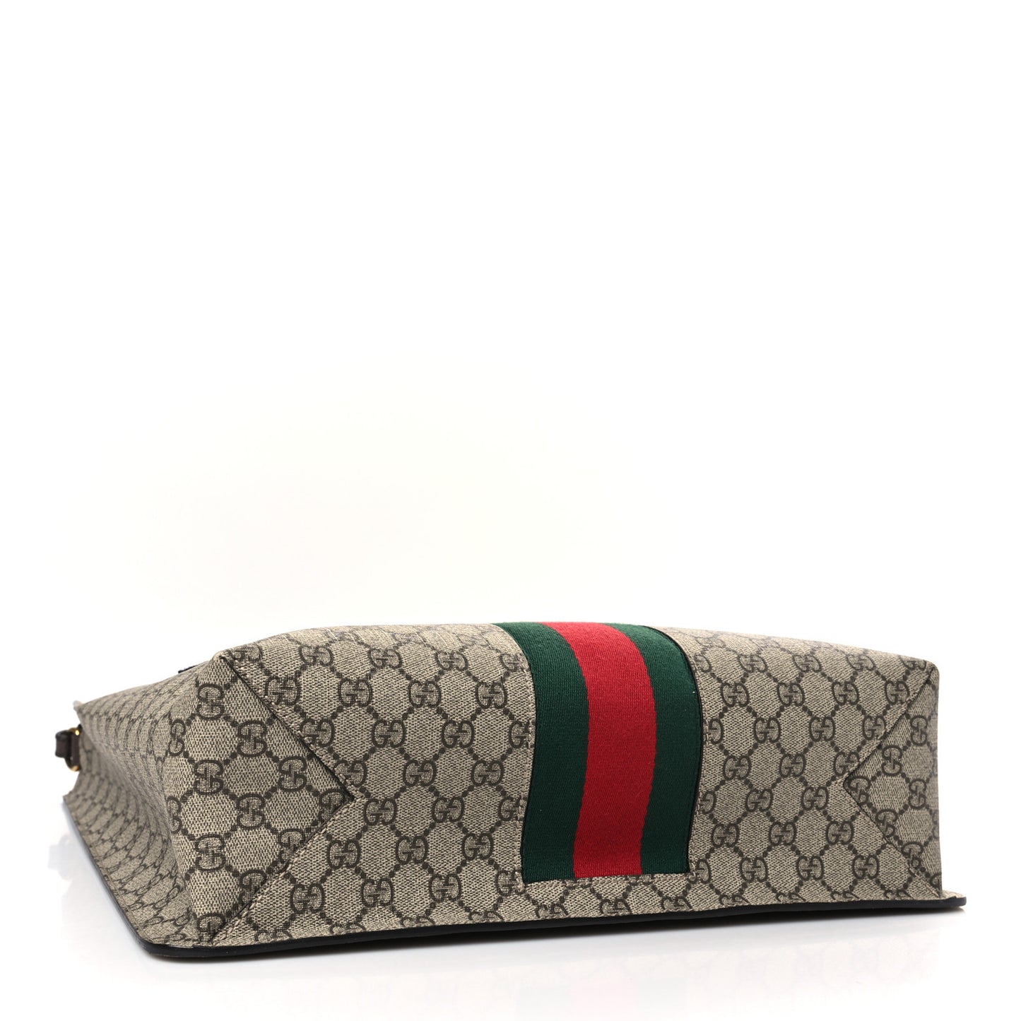 GG Supreme Monogram Web Animalier Bee Vertical Tote Brown