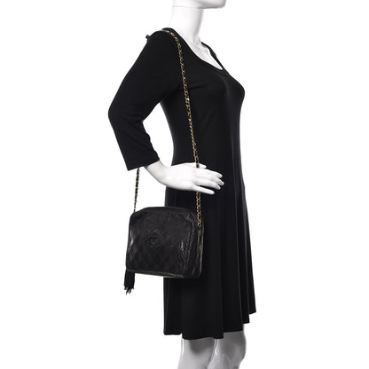 Chanel Lambskin Quilted CC Tassel Camera Case Black 2 of 19