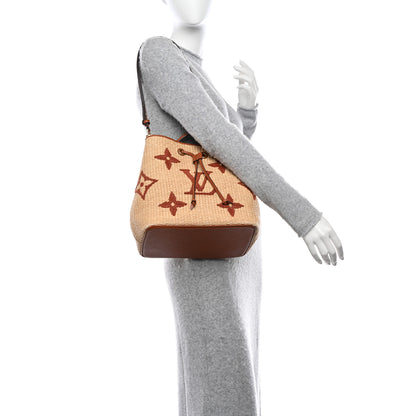 Louis Vuitton Raffia Calfskin Monogram Neonoe MM Tan 2 of 10