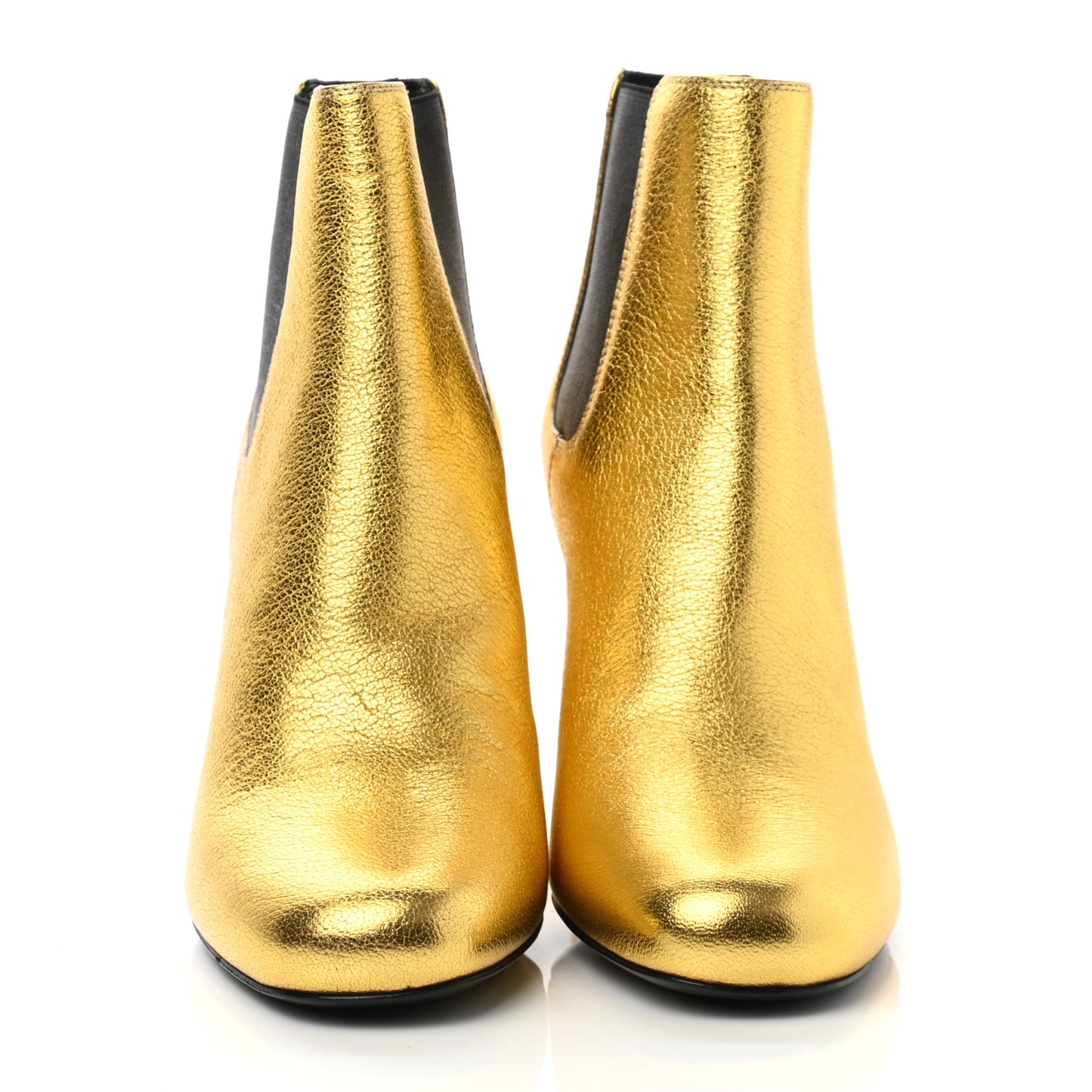 Metallic Cracked Loulou Pin Booties 37.5 Copper