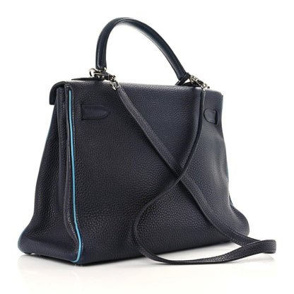 Hermes Togo Bi-Color Kelly Retourne 32 Indigo Blue Jean 3 of 17