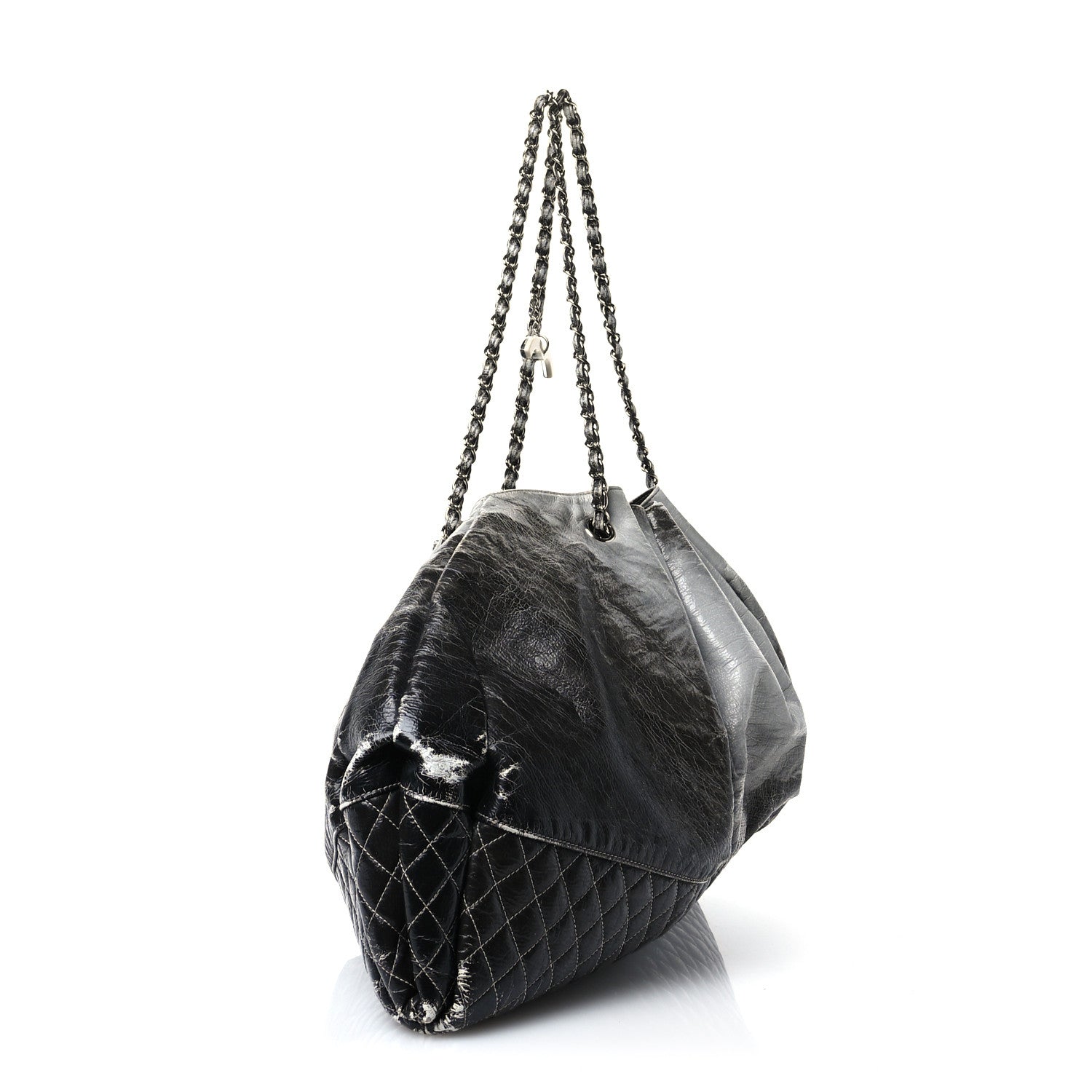 Chanel Vinyl Quilted Melrose Degrade Tote Black 3 of 14