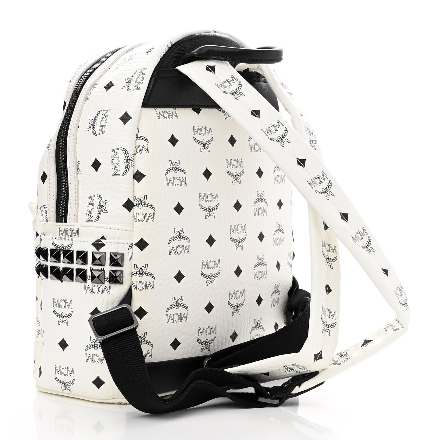 Visetos Small Side Stud Stark Backpack White