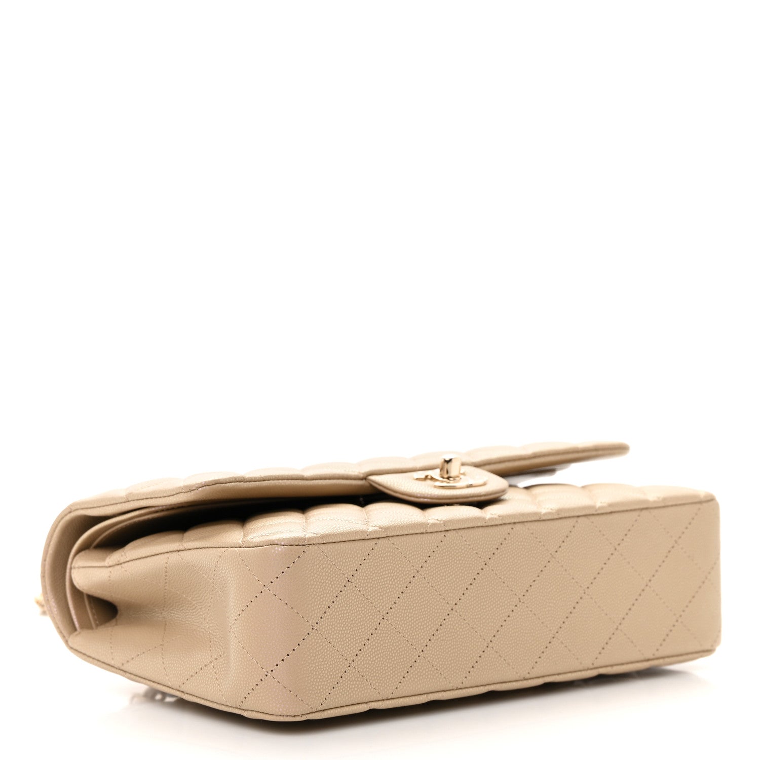Chanel Iridescent Caviar Quilted Medium Double Flap Dark Beige 4 of 11