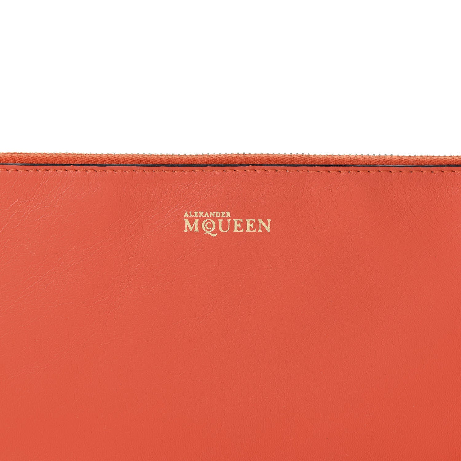 Alexander McQueen Calfskin Skull Zip Pouch Orange 10 of 11