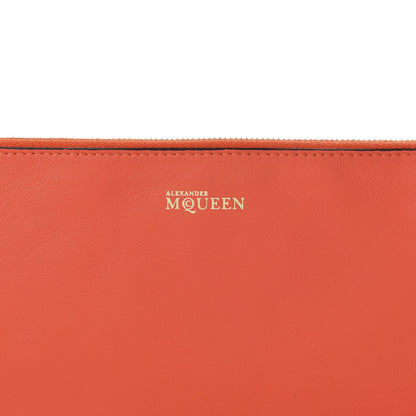 Alexander McQueen Calfskin Skull Zip Pouch Orange 10 of 11