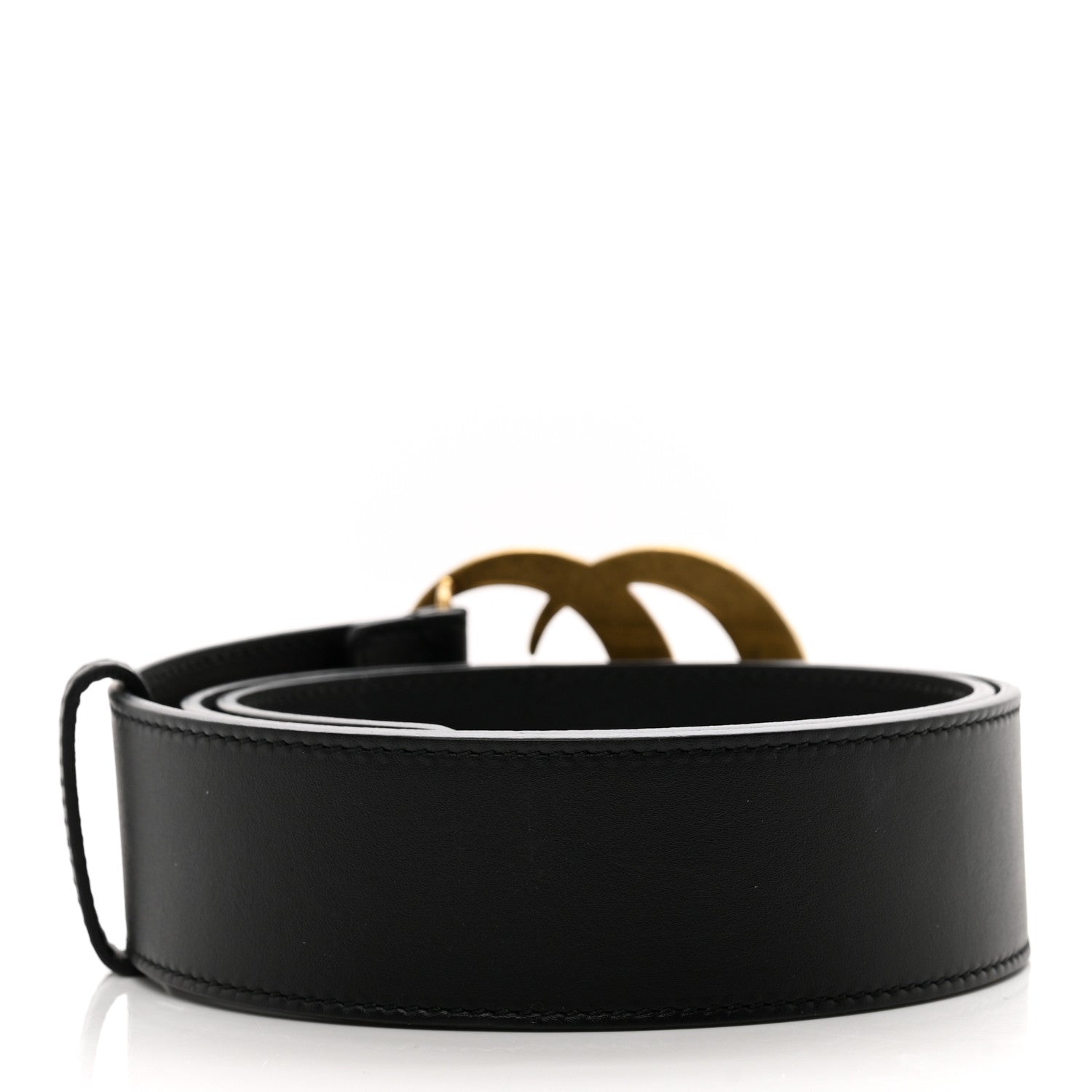 Gucci Moon Calfskin Pearl Double G 40mm Belt 80 32 Black Cream 2 of 4