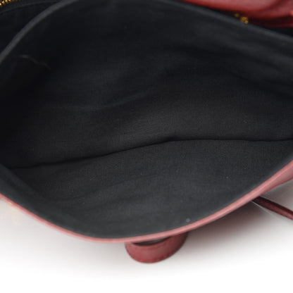 Balenciaga Agneau Giant 12 Gold Hardware Envelope Strap Clutch Rouge Cerise 5 of 12