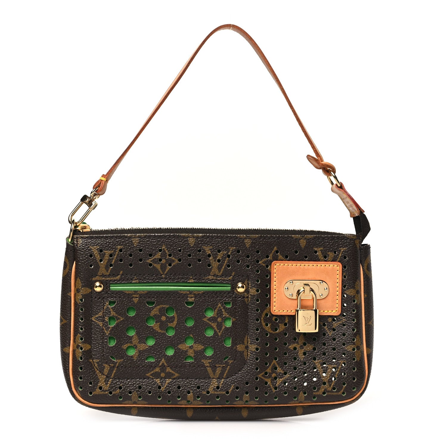 Louis Vuitton Monogram Perforated Pochette Accessories Bag Green 1 of 9