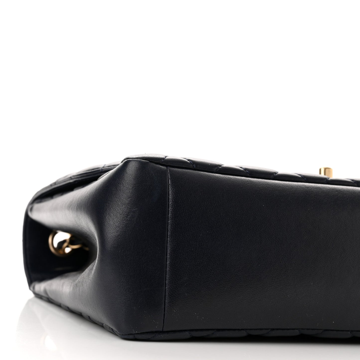 Lambskin Quilted Jumbo Mademoiselle Chic Flap Navy