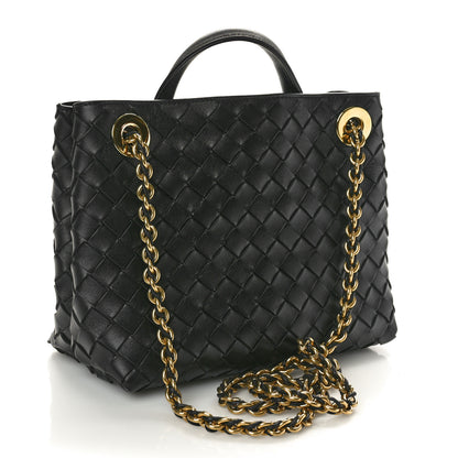 Bottega Veneta Nappa Intrecciato Small Andiamo With Chain Shoulder Bag Black 3 of 8
