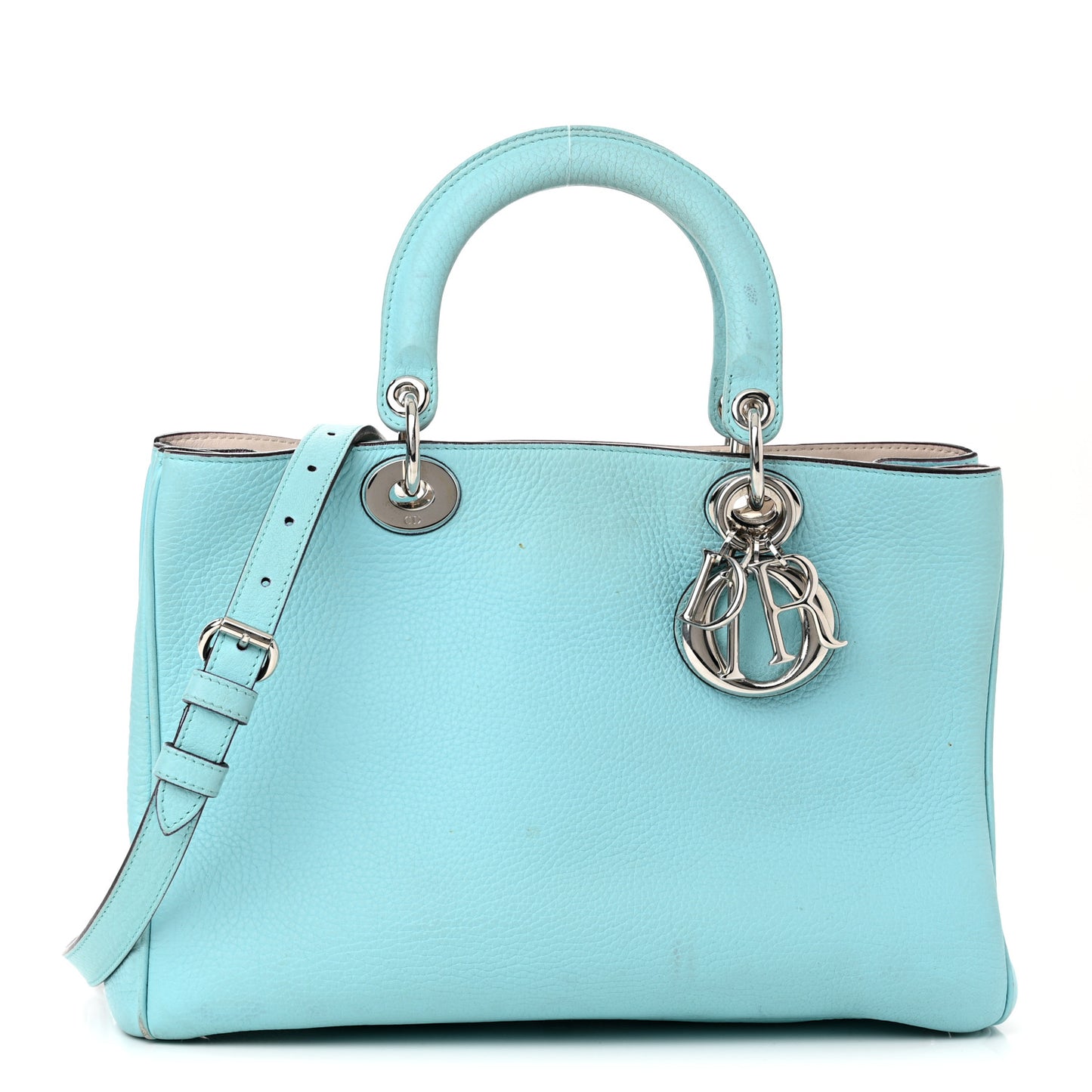 Smooth Calfskin Medium Diorissimo Tote Light Blue