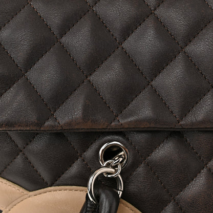 Chanel Calfskin Quilted Large Cambon Flap Brown Beige 17 of 17