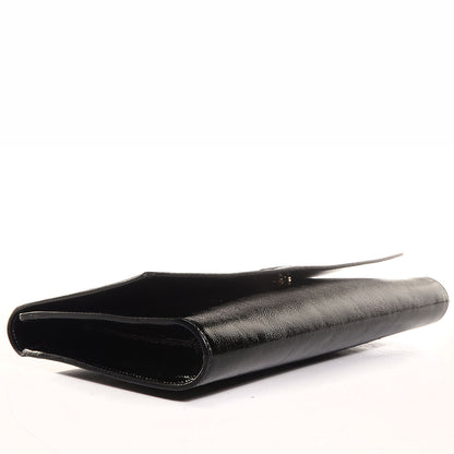 Saint Laurent Textured Patent Monogram Large Belle De Jour Clutch Black 4 of 7