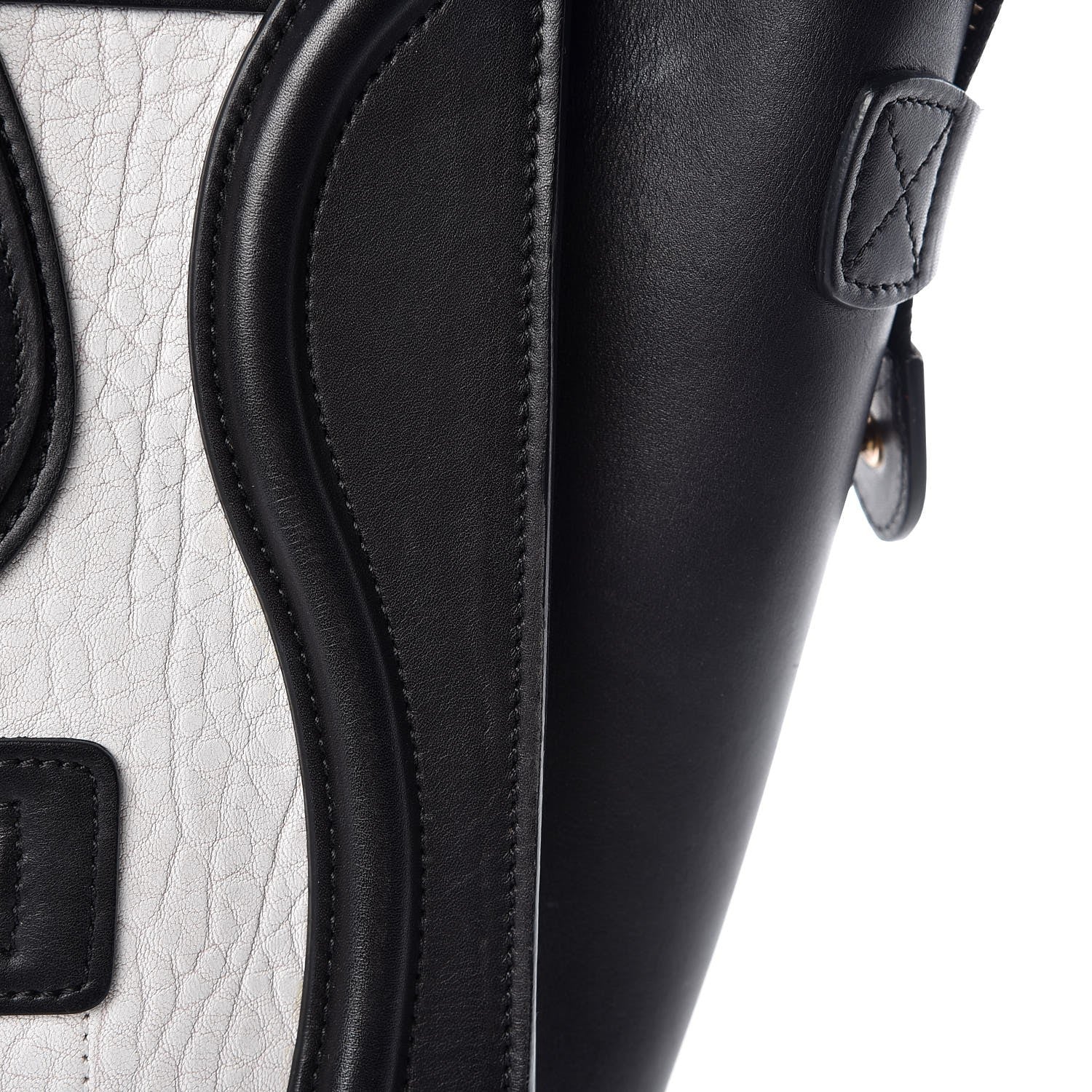 Celine Shrunken Lambskin Micro Bi-Color Luggage Black White 22 of 24