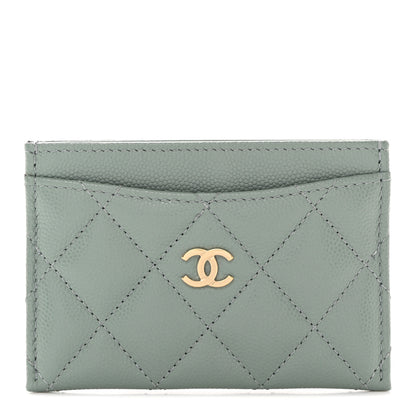 Chanel Caviar Quilted Card Holder Grey 1 of 10