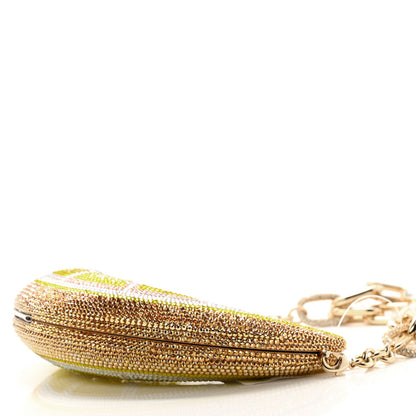 Judith Leiber Crystal Lemon Crescent Minaudiere Clutch Silver Citrine Multicolor 10 of 10