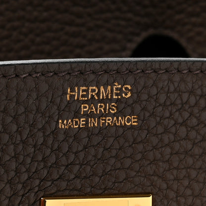 Hermes Taurillon Clemence Birkin 35 Chocolate 6 of 11