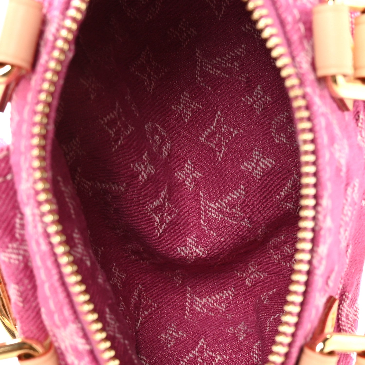 Louis Vuitton Monogram Denim Nano Speedy Fuchsia 1874630